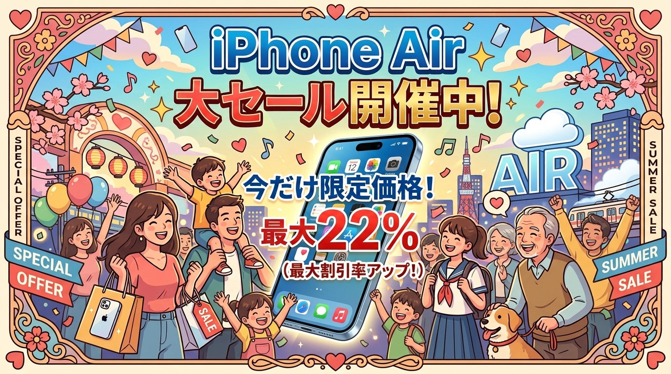 iPhone Airが最大22%オフ！Amazonタイムセールで3モデル値下げ