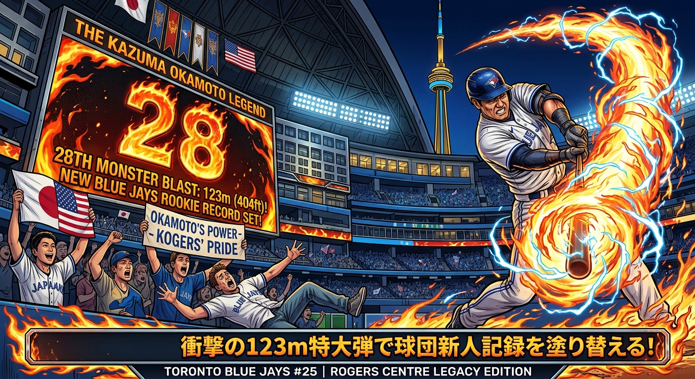 岡本和真の28号本塁打をイメージした画像