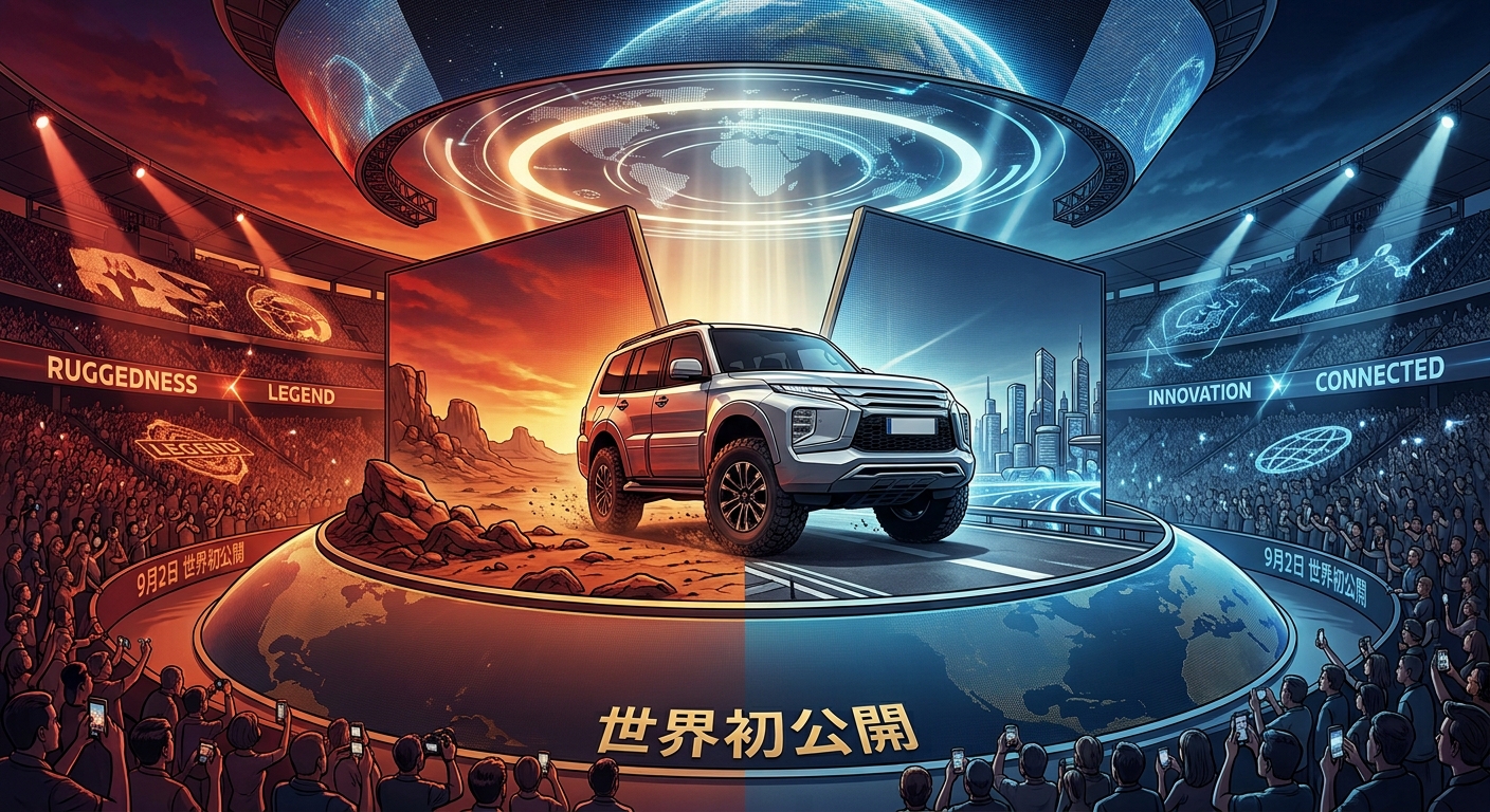 新型パジェロの世界初公開をイメージした画像
